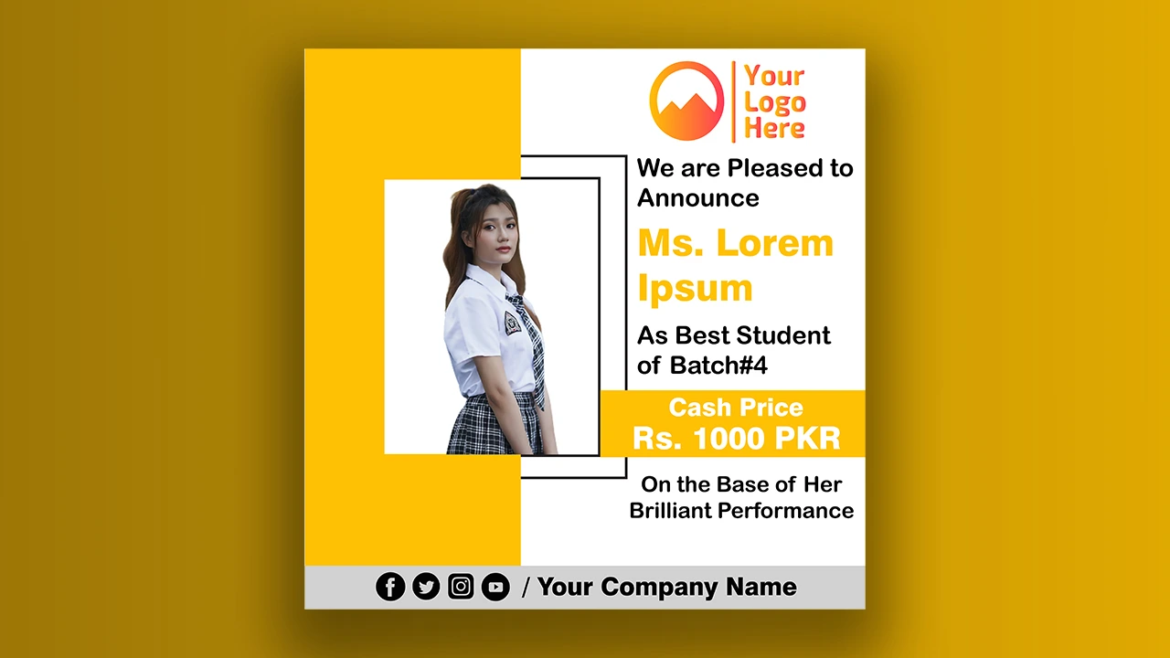 Unique Award Poster Design - Best Student/Employee award post design in illustrator